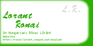 lorant ronai business card